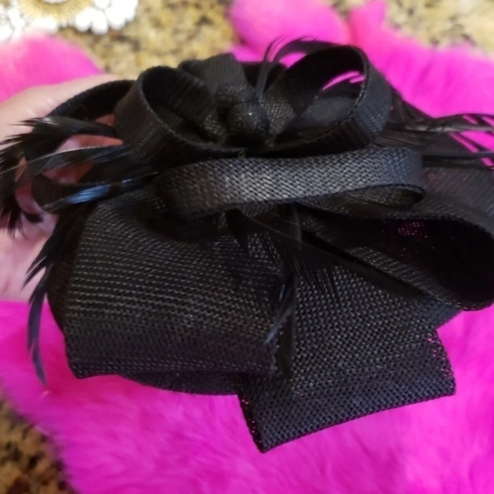 Black  Fascinator W/Clip‎ Hat Church Tea Party Derby Hair Accessories